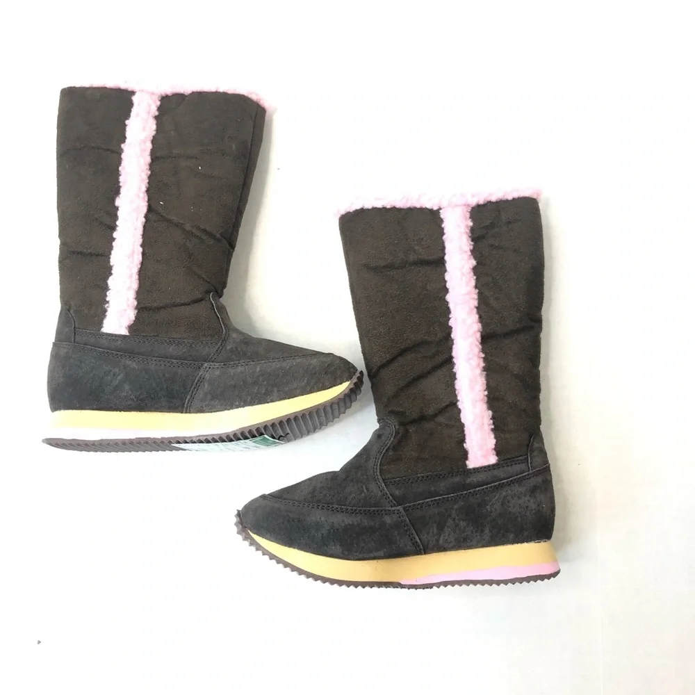 Volatile Girls Brown Boot With Pink Fur Lined